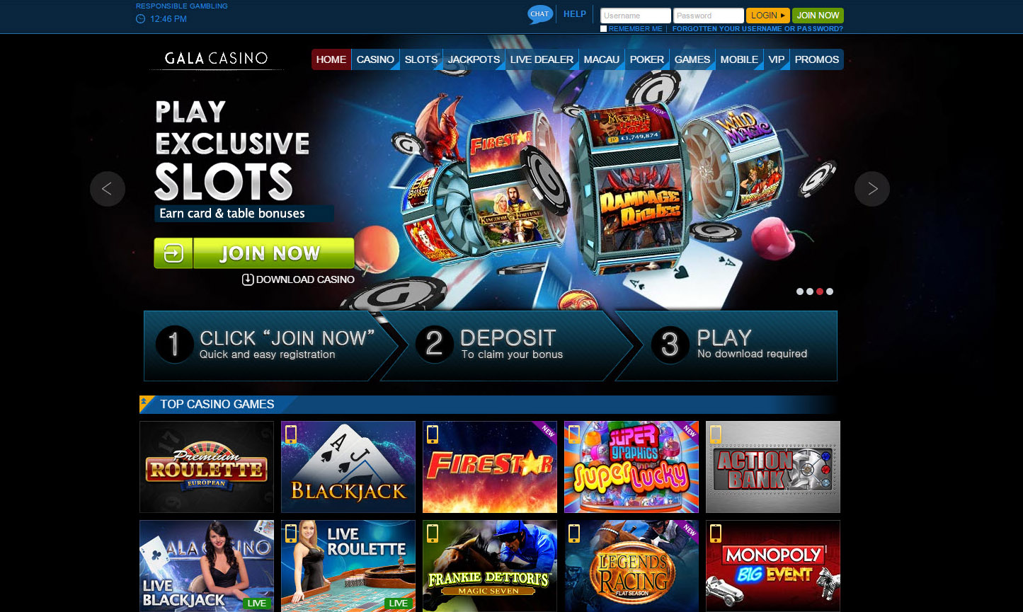 Gala Casino 100 matched deposit bonus up to ,£400
